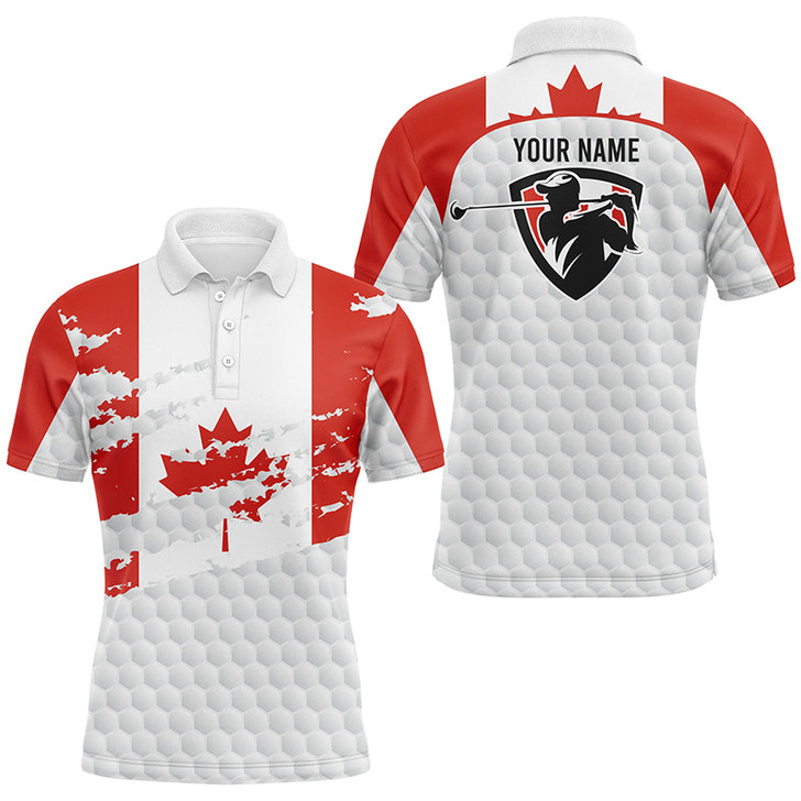 Custom Canadian flag men golf polo shirts custom golf outfit mens, personalized patriot team golf Polo shirt