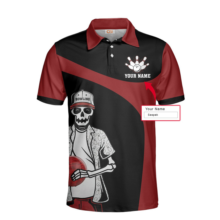 Personalized Skeleton Billiards Pool Men Polo Shirt, Strike Custom Polo Shirt, Best Gift For Billiards Lovers
