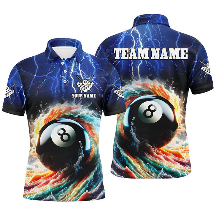 Custom Colorful 8 Ball Pool Jerseys For Men Custom Billiard Polo Shirts Team League Billiard Shirts