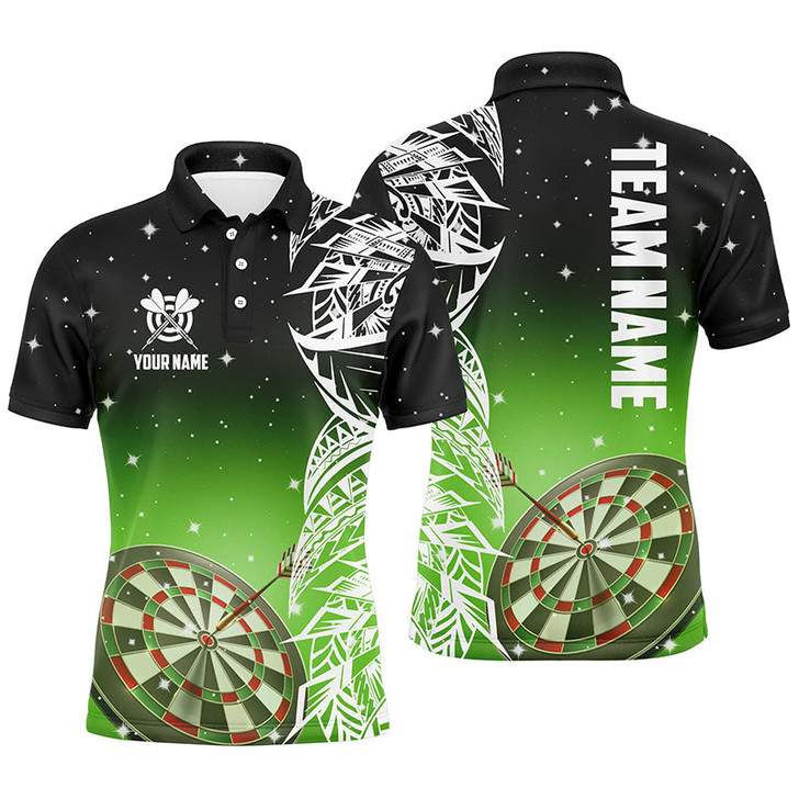 Personalized 3D Dart Board Green Version Men Polo Shirts Custom Dart League Shirts Dart Jerseys