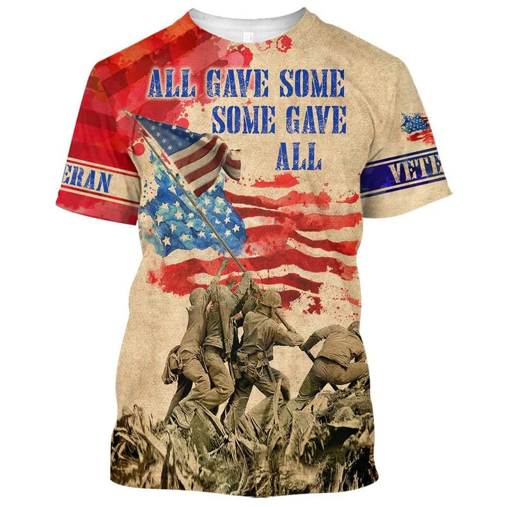 3D Full Print All Gave Some Some Gave All Veteran Shirts, Army Veteran Hawaii Beach Shirts, Birthday Present To Veteran