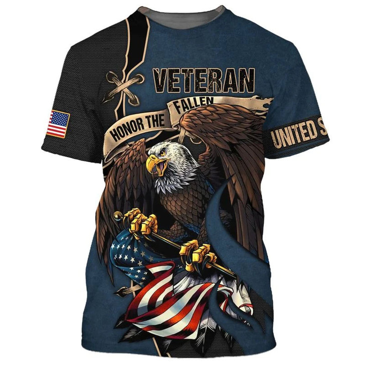 3D Us Army Veteran Soldier Full Print Shirt, Present To A Veteran, Eagle American Flag Independence Day 3D Hoodie, Hawaii Shirt