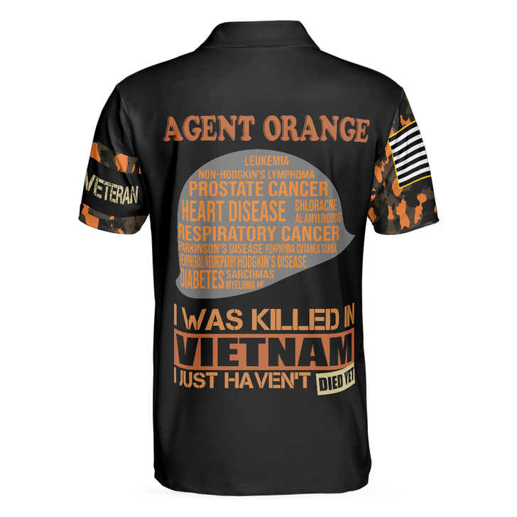 The War Is Over But The Battle Continues Agent Orange Dioxin Polo Shirt, American Flag Golf Shirt - Perfect Gift For Men