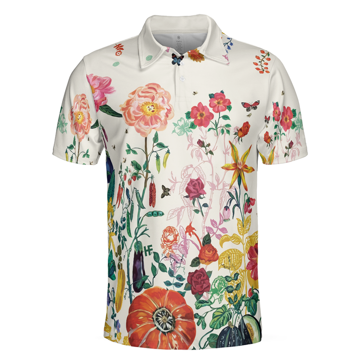 Tropical Floral Summer Polo Shirt, Floral Print Tropical Polo Shirt For Summer, Best Summer Vibe Shirt - Perfect Gift For Men