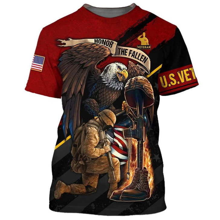 Veteran American Flag Eagle 3D Printed Hawaiian Shirt, Best 4Th Of July Independence Day Shirt