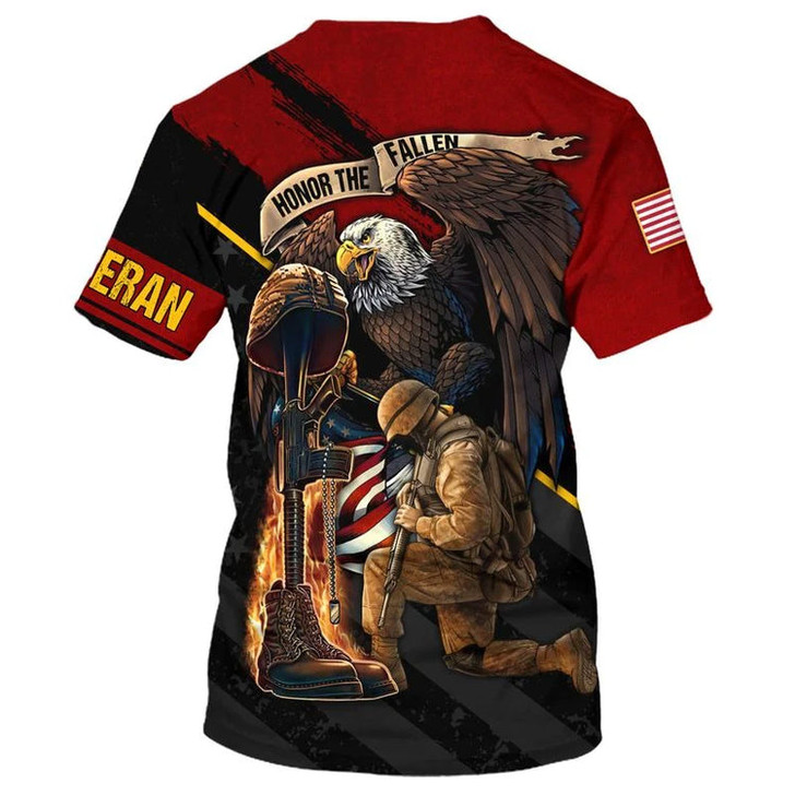 Veteran American Flag Eagle 3D Printed Hawaiian Shirt, Best 4Th Of July Independence Day Shirt