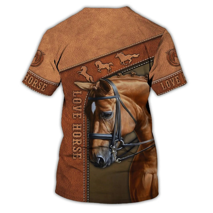 3D Full Printing Love Horse Brown Hawaiian Shirt, Aloha Horse Shirt For Men And Woman, Horse Hoodie Sweatshirt