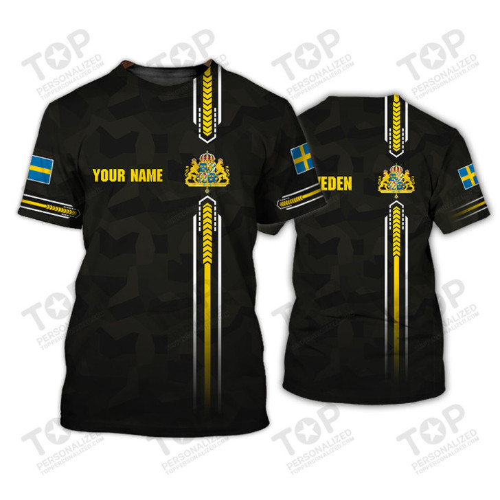 Custom Sweden Personalized Name 3D Tshirt