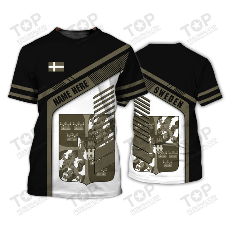 Custom Personalized Name Sweden   3D Tshirt