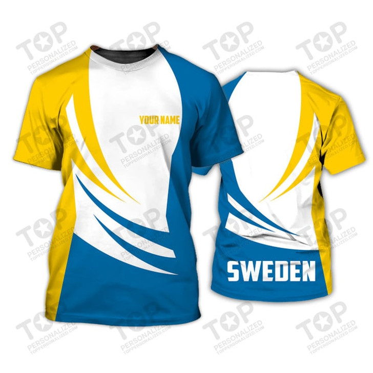 Custom Sweden v07 Personalized Name 3D Tshirt