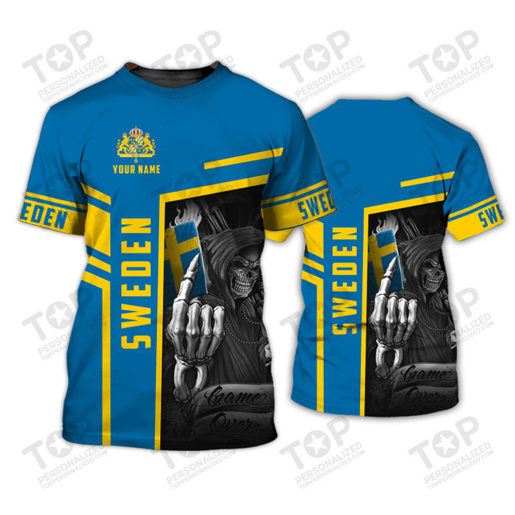 Custom Sweden v18 Personalized Name 3D Tshirt