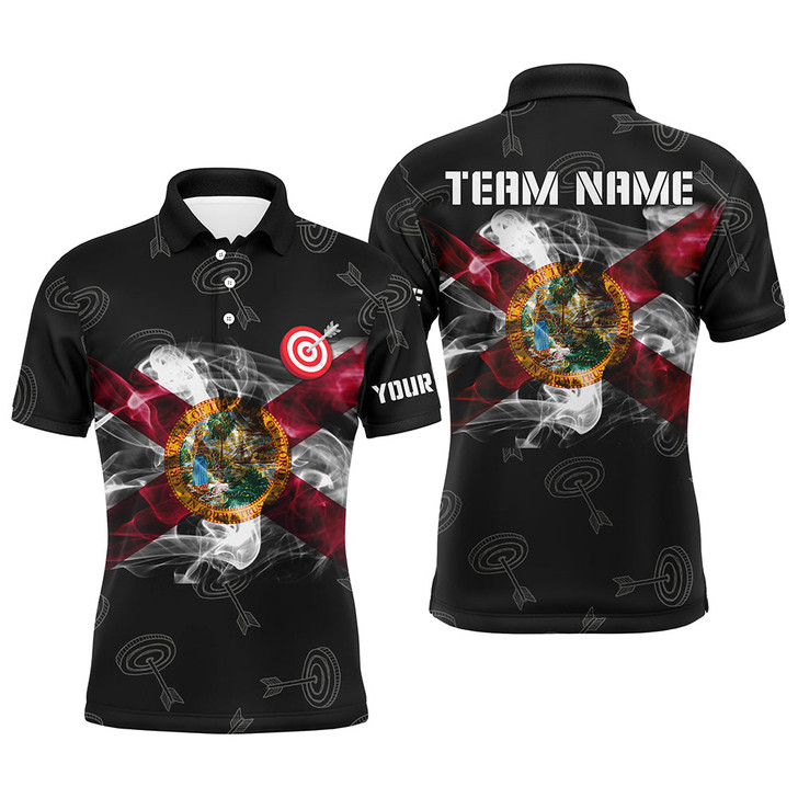 Personalized Archery Florida Flag Polo Shirts For Men Custom Patriotic Team Archery Jerseys