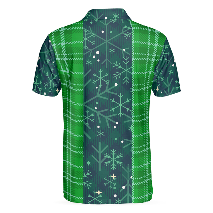 Bowling Men Polo Shirt - Christmas Bowling Decoration Light with Flannel Plaid Pattern Men Polo Shirts - Perfect Gift For Friend, Family, Bowling Lovers