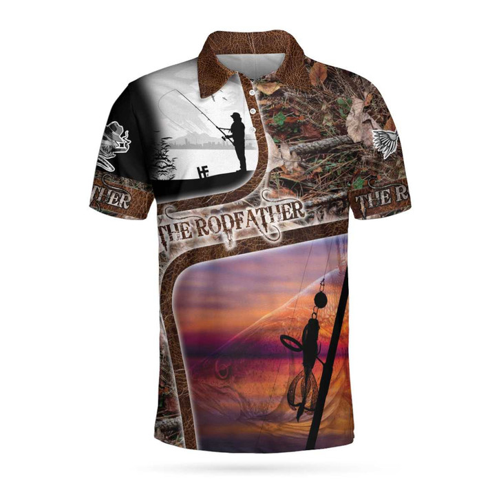 Custom Fisherman Polo Shirt, A Great Fisherman Isn't Born Great Print Polo Shirt, The Rodfather Polo Shirt- Best Gift Fishing Shirt For Men
