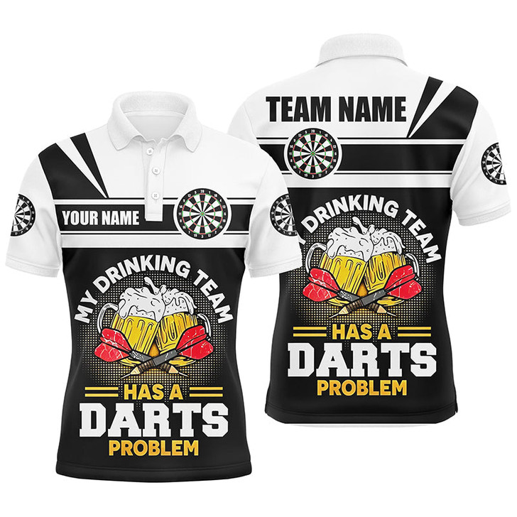 Custom My Drinking Team Beer Darts Mens Polo Shirt Customized Darts Shirt For Men Dart Jerseys