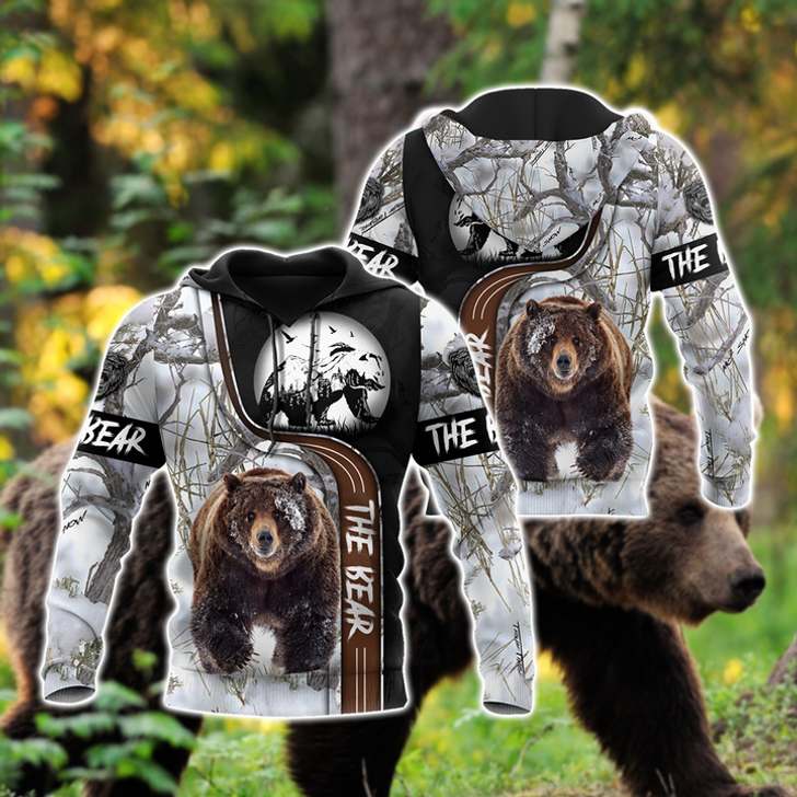 FUNSTUFFPRINT - Over Printed Bear Hoodie 3D Baseball Jacket Hoodie and Zip Hoodie