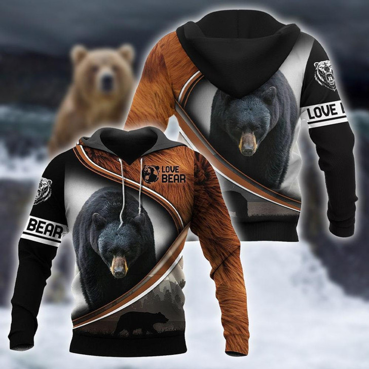FUNSTUFFPRINT - Over Printed Bear 3D Baseball Jacket Hoodie and Zip Hoodie