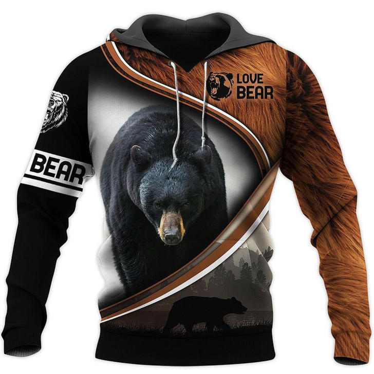 FUNSTUFFPRINT - Over Printed Bear 3D Baseball Jacket Hoodie and Zip Hoodie