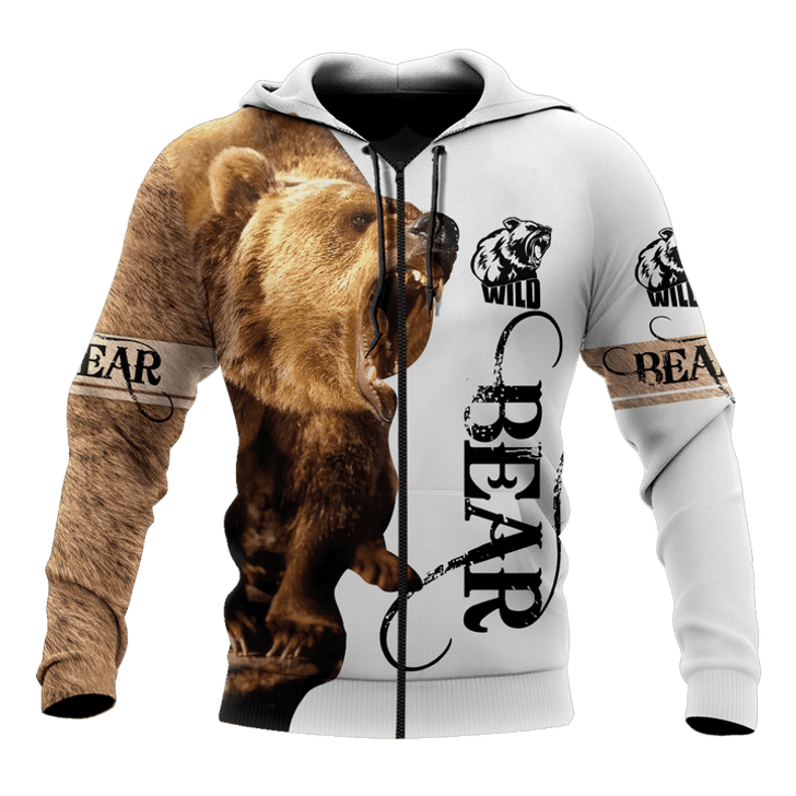 FUNSTUFFPRINT  Over Printed Bear Hoodie 3D Baseball Jacket Hoodie and Zip Hoodie