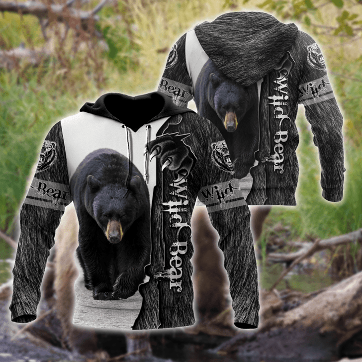 FUNSTUFFPRINT  All Over Printed Bear 3D Baseball Jacket Hoodie and Zip Hoodie