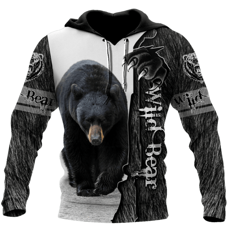 FUNSTUFFPRINT  All Over Printed Bear 3D Baseball Jacket Hoodie and Zip Hoodie