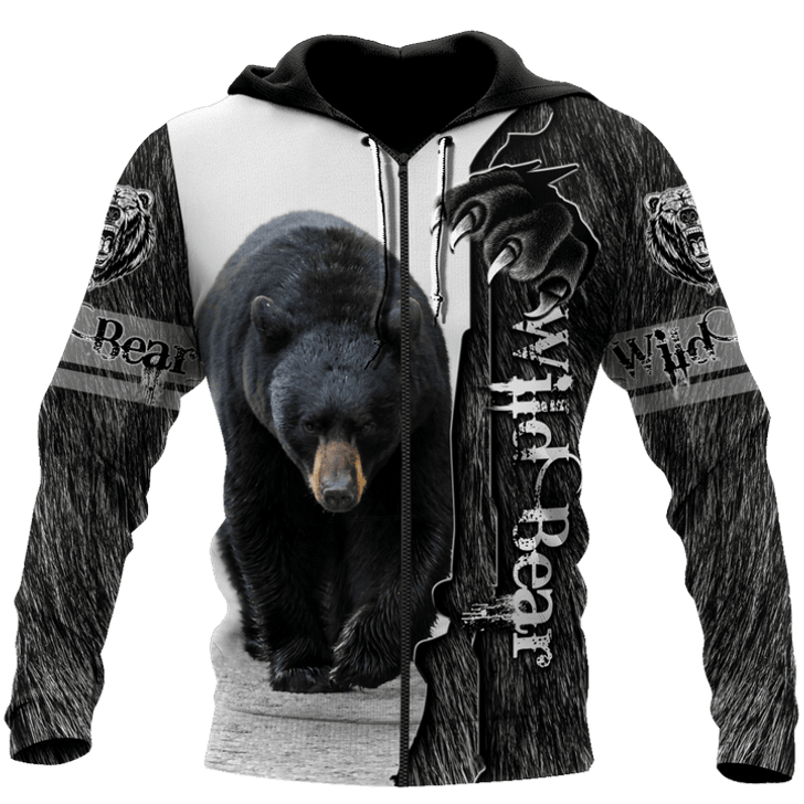 FUNSTUFFPRINT  All Over Printed Bear 3D Baseball Jacket Hoodie and Zip Hoodie