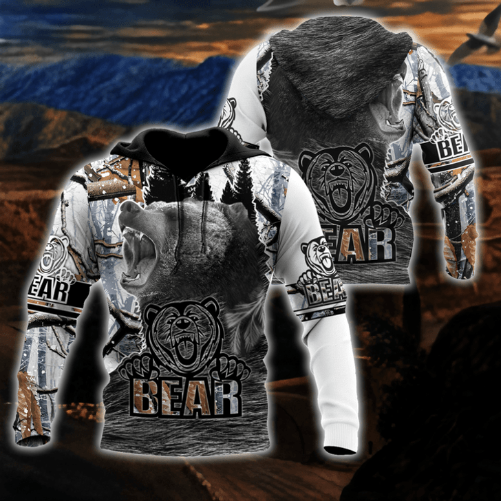 FUNSTUFFPRINT -All Over Printed Bear Hoodie 3D Baseball Jacket Hoodie and Zip Hoodie