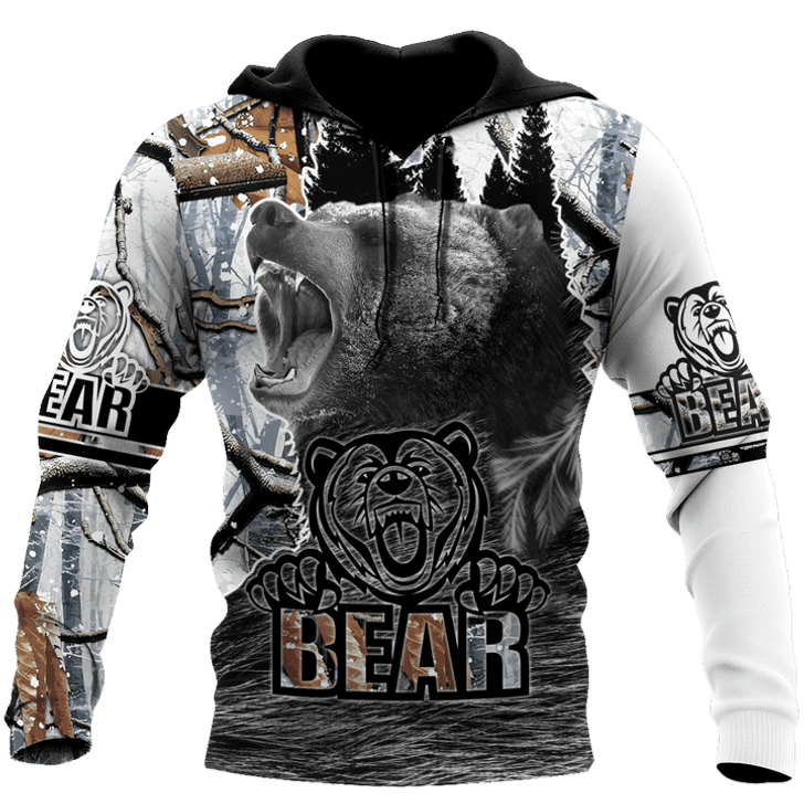 FUNSTUFFPRINT -All Over Printed Bear Hoodie 3D Baseball Jacket Hoodie and Zip Hoodie
