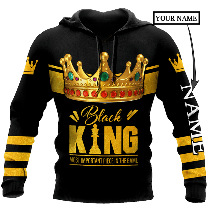 FUNSTUFFPRINT African Culture Custom Name Black King Unisex  3D Baseball Jacket Hoodie and Zip Hoodie
