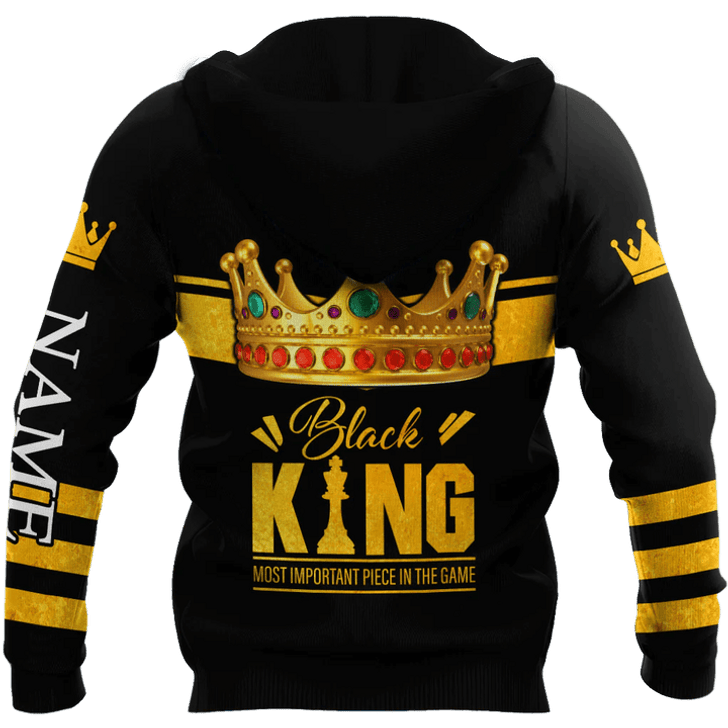 FUNSTUFFPRINT African Culture Custom Name Black King Unisex  3D Baseball Jacket Hoodie and Zip Hoodie