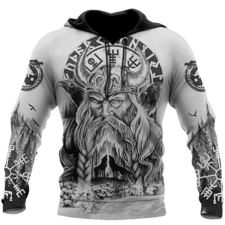FUNSTUFFPRINT  Vikings Odin Fenrir Raven  3D Baseball Jacket Hoodie and Zip Hoodie