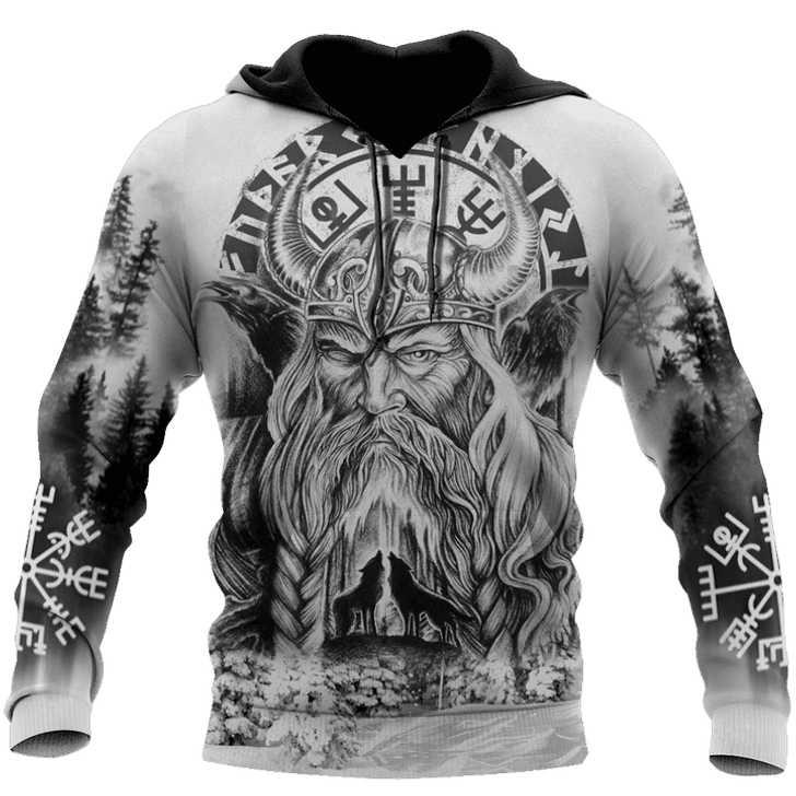 FUNSTUFFPRINT   Vikings Odin Fenrir Raven 3D Baseball Jacket Hoodie and Zip Hoodie