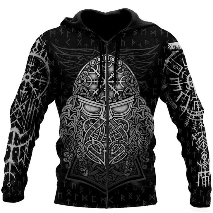 FUNSTUFFPRINT Viking Warriors Hoodie 3D Baseball Jacket Hoodie and Zip Hoodie