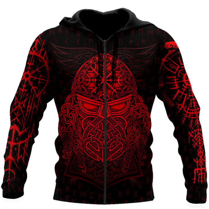FUNSTUFFPRINT  Viking Warriors Hoodie 3D Baseball Jacket Hoodie and Zip Hoodie