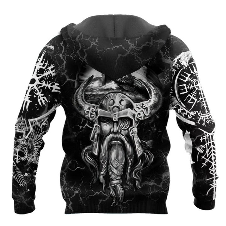 FUNSTUFFPRINT  Vikings Hoodie - Odin  3D Baseball Jacket Hoodie and Zip Hoodie