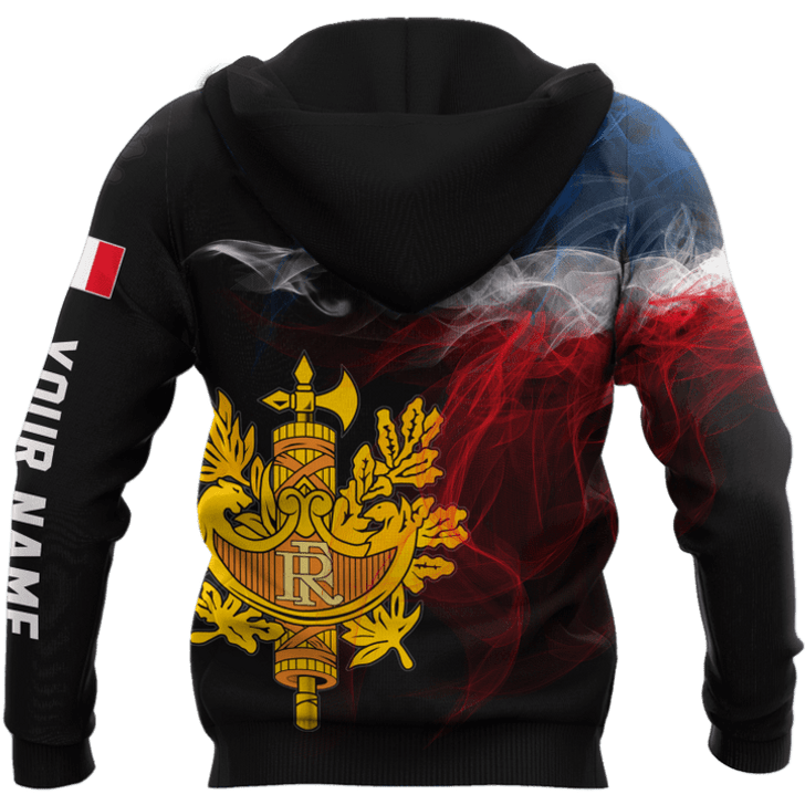 FUNSTUFFPRINT Personalized France Smoke Line  3D Baseball Jacket Hoodie and Zip Hoodie