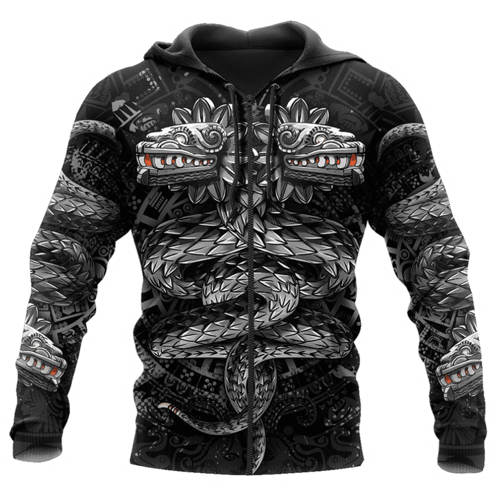 FUNSTUFFPRINT Aztec Mexican Snake God Quetzalcoatl Unisex  3D Baseball Jacket Hoodie and Zip Hoodie