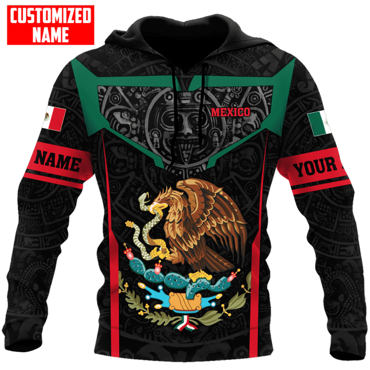 FUNSTUFFPRINT   Personalized Mexico Aztec Calendar Frame Unisex  3D Baseball Jacket Hoodie and Zip Hoodie