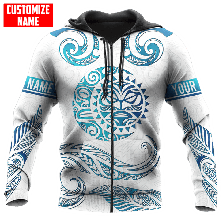 FUNSTUFFPRINT  Personalized New Zealand Aotearoa Fern Tattoo Sun Moon Maori 3D Baseball Jacket Hoodie and Zip Hoodie