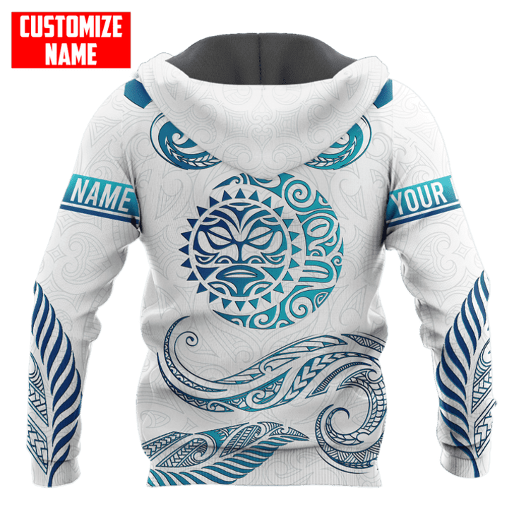 FUNSTUFFPRINT  Personalized New Zealand Aotearoa Fern Tattoo Sun Moon Maori 3D Baseball Jacket Hoodie and Zip Hoodie