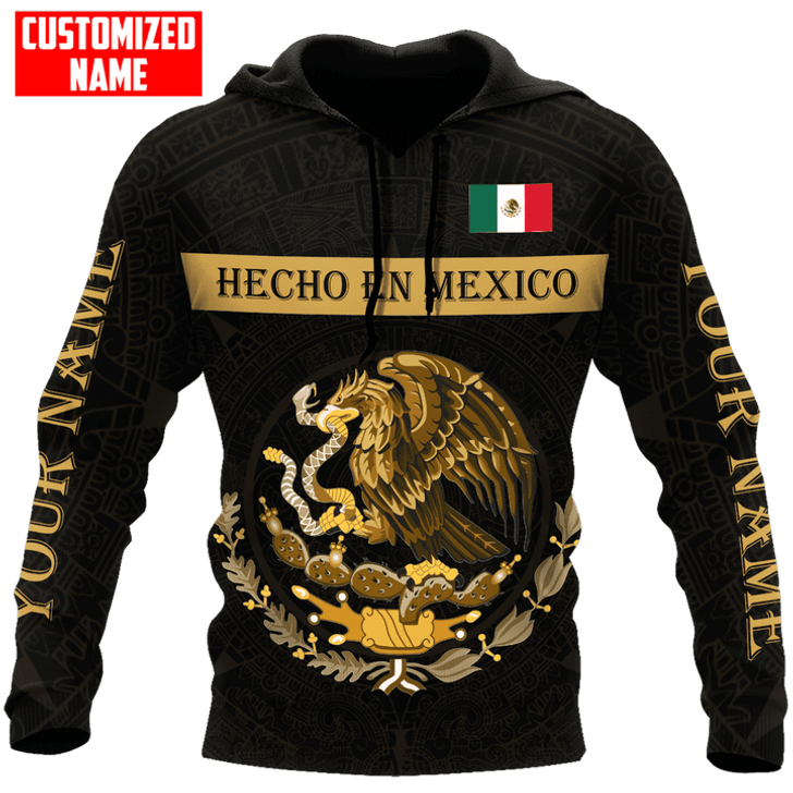 FUNSTUFFPRINT Personalized Mexico Hecho En Mexico Gold  3D Baseball Jacket Hoodie and Zip Hoodie
