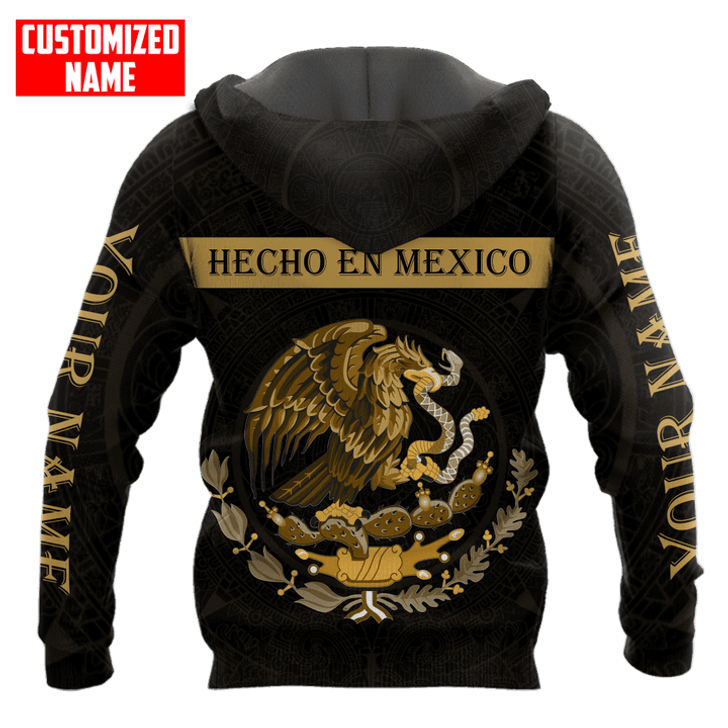 FUNSTUFFPRINT Personalized Mexico Hecho En Mexico Gold  3D Baseball Jacket Hoodie and Zip Hoodie