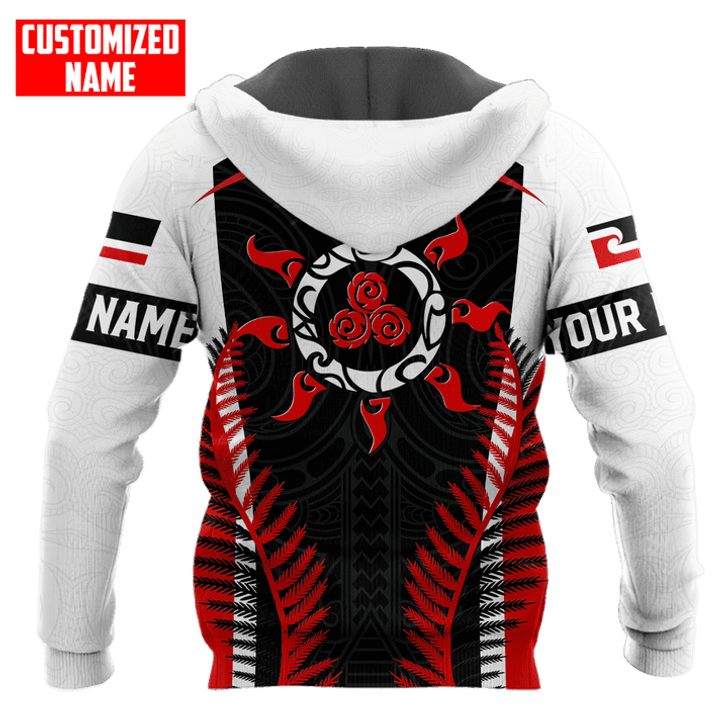 FUNSTUFFPRINT Personalized New Zealand Aotearoa Maori Sun Tattoo Fern Unisex  3D Baseball Jacket Hoodie and Zip Hoodie