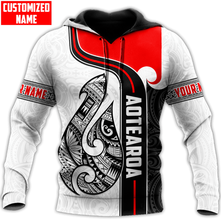 FUNSTUFFPRINT Personalized New Zealand Aotearoa Maori Fish Hook  3D Baseball Jacket Hoodie and Zip Hoodie