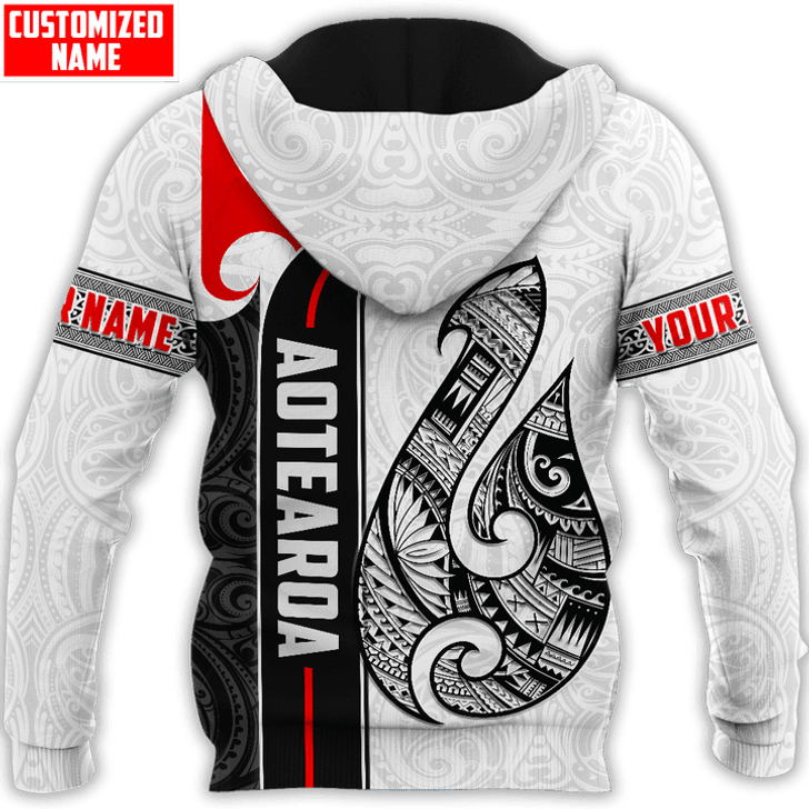 FUNSTUFFPRINT Personalized New Zealand Aotearoa Maori Fish Hook  3D Baseball Jacket Hoodie and Zip Hoodie