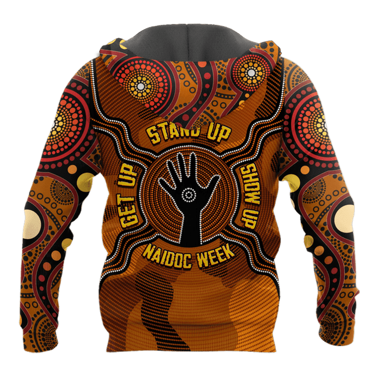 FUNSTUFFPRINT Aboriginal Naidoc Week Hand Land Get Up Stand Up Show Up  3D Baseball Jacket Hoodie and Zip Hoodie