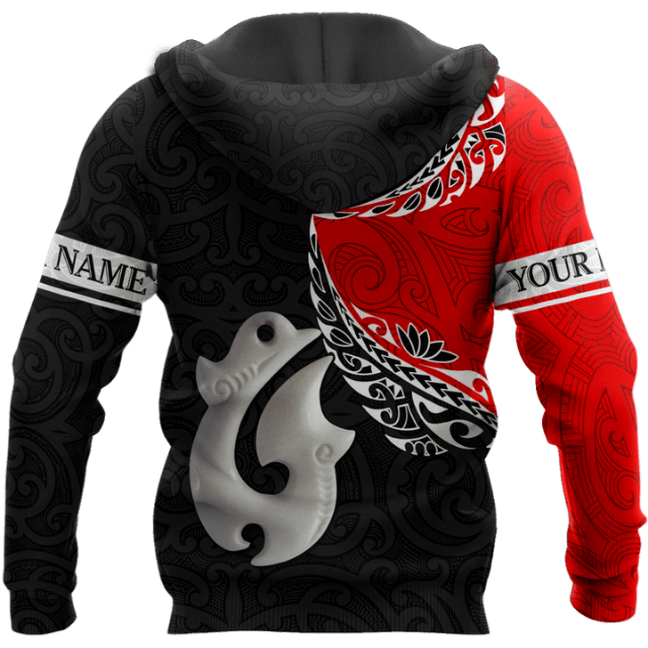 FUNSTUFFPRINT Personalized New Zealand Aotearoa Fishing Hook Manaia   3D Hoodie and Zip Hoodie