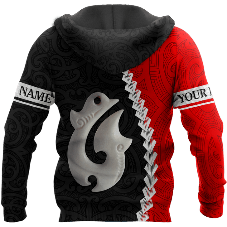 FUNSTUFFPRINT- Personalized New Zealand Aotearoa Fishing Hook Manaia   3D Hoodie and Zip Hoodie