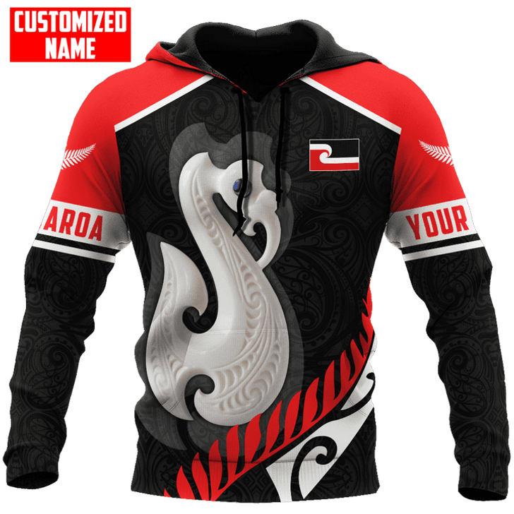 FUNSTUFFPRINT Personalized New Zealand Maori Aotearoa Fish Hook Manaia D Unisex  3D Hoodie and Zip Hoodie