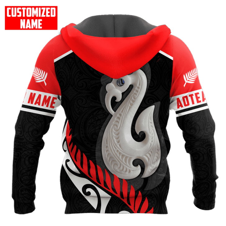 FUNSTUFFPRINT Personalized New Zealand Maori Aotearoa Fish Hook Manaia D Unisex  3D Hoodie and Zip Hoodie